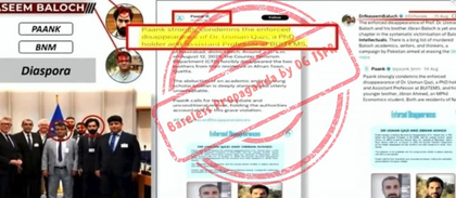 Baloch National Movement blasts Pakistani Army over 'baseless propaganda campaign' | Baloch National Movement blasts Pakistani Army over 'baseless propaganda campaign' Baloch National Movement blasts Pakistani Army over 'baseless propaganda campaign' | Baloch National Movement blasts Pakistani Army over 'baseless propaganda campaign'