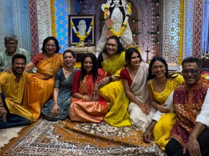 Anurag Basu's 31st year of Saraswati Pooja marks reunion of Dangal sisters Sanya Malhotra, Fatima Sana Shaikh | Anurag Basu's 31st year of Saraswati Pooja marks reunion of Dangal sisters Sanya Malhotra, Fatima Sana Shaikh Anurag Basu's 31st year of Saraswati Pooja marks reunion of Dangal sisters Sanya Malhotra, Fatima Sana Shaikh | Anurag Basu's 31st year of Saraswati Pooja marks reunion of Dangal sisters Sanya Malhotra, Fatima Sana Shaikh