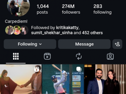 Virat Kohli's Instagram account reinstated after brief disappearance | Virat Kohli's Instagram account reinstated after brief disappearance Virat Kohli's Instagram account reinstated after brief disappearance | Virat Kohli's Instagram account reinstated after brief disappearance