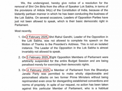 Oppn resubmits no-confidence motion against LS Speaker Birla after it ...