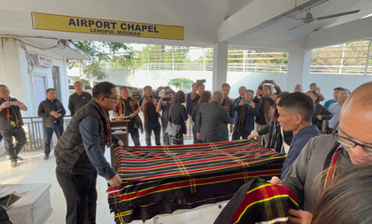 BJP MLA Vungzagin Valte's body brought to Manipur; state observes 3-day mourning | BJP MLA Vungzagin Valte's body brought to Manipur; state observes 3-day mourning BJP MLA Vungzagin Valte's body brought to Manipur; state observes 3-day mourning | BJP MLA Vungzagin Valte's body brought to Manipur; state observes 3-day mourning