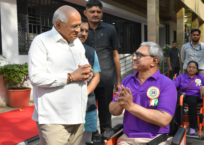 Gujarat CM distributes motorised tricycles, joystick wheelchairs to 5,676 persons with disabilities | Gujarat CM distributes motorised tricycles, joystick wheelchairs to 5,676 persons with disabilities Gujarat CM distributes motorised tricycles, joystick wheelchairs to 5,676 persons with disabilities | Gujarat CM distributes motorised tricycles, joystick wheelchairs to 5,676 persons with disabilities