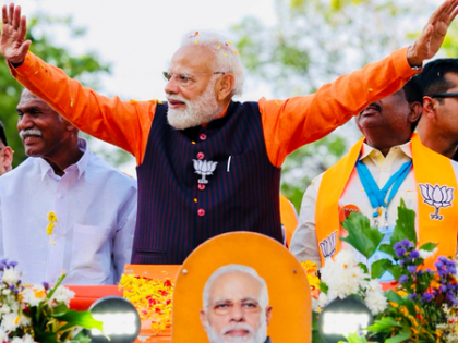 PM Modi holds grand roadshow in Puducherry ahead of April 9 polls ​ | PM Modi holds grand roadshow in Puducherry ahead of April 9 polls ​