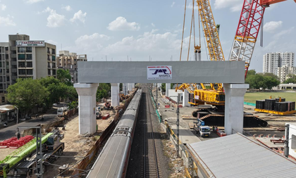 Gujarat: Heaviest portal beam successfully launched for Mumbai‑Ahmedabad bullet train project | Gujarat: Heaviest portal beam successfully launched for Mumbai‑Ahmedabad bullet train project Gujarat: Heaviest portal beam successfully launched for Mumbai‑Ahmedabad bullet train project | Gujarat: Heaviest portal beam successfully launched for Mumbai‑Ahmedabad bullet train project