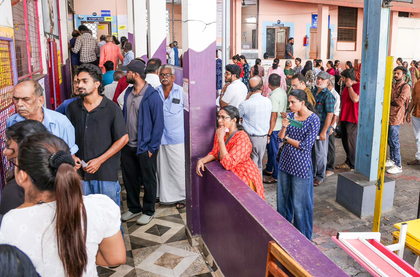 In first 4 hours, Assam records 38.92 pc voter turnout, Kerala 33.28 pc, Puducherry 37.06 pc | In first 4 hours, Assam records 38.92 pc voter turnout, Kerala 33.28 pc, Puducherry 37.06 pc In first 4 hours, Assam records 38.92 pc voter turnout, Kerala 33.28 pc, Puducherry 37.06 pc | In first 4 hours, Assam records 38.92 pc voter turnout, Kerala 33.28 pc, Puducherry 37.06 pc