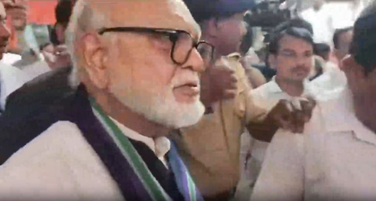 Miraculous escape for Chhagan Bhujbal as chopper mistakenly lands in parking area | Miraculous escape for Chhagan Bhujbal as chopper mistakenly lands in parking area Miraculous escape for Chhagan Bhujbal as chopper mistakenly lands in parking area | Miraculous escape for Chhagan Bhujbal as chopper mistakenly lands in parking area