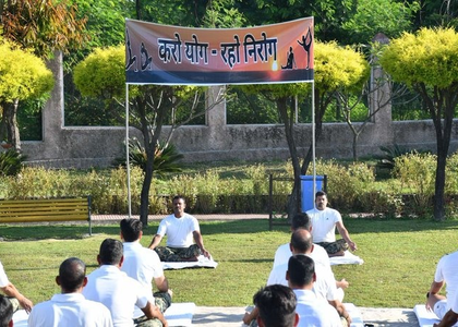 Jammu: BSF organises Yoga session at Veer Bhumi Park under 'Yoga at Iconic Places' initiative | Jammu: BSF organises Yoga session at Veer Bhumi Park under 'Yoga at Iconic Places' initiative Jammu: BSF organises Yoga session at Veer Bhumi Park under 'Yoga at Iconic Places' initiative | Jammu: BSF organises Yoga session at Veer Bhumi Park under 'Yoga at Iconic Places' initiative