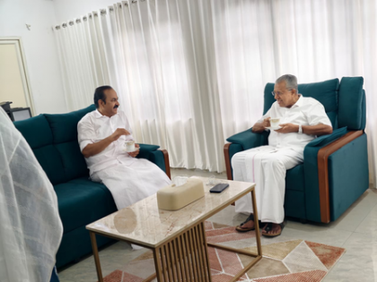 Diplomatic outreach: Satheesan calls on Vijayan, chats over a cup of tea | Diplomatic outreach: Satheesan calls on Vijayan, chats over a cup of tea Diplomatic outreach: Satheesan calls on Vijayan, chats over a cup of tea | Diplomatic outreach: Satheesan calls on Vijayan, chats over a cup of tea