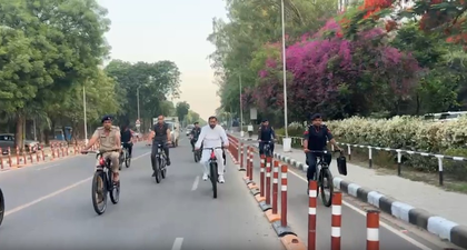 Haryana CM Saini cycles to Sukhna Lake to push save fuel message | Haryana CM Saini cycles to Sukhna Lake to push save fuel message Haryana CM Saini cycles to Sukhna Lake to push save fuel message | Haryana CM Saini cycles to Sukhna Lake to push save fuel message