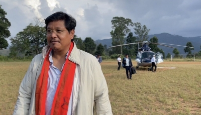 Meghalaya CM's chopper makes emergency landing due to bad weather | Meghalaya CM's chopper makes emergency landing due to bad weather
