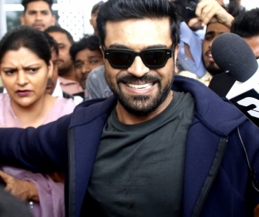 On his first post-Oscars appearance, Ram Charan receives rousing reception at IGI | On his first post-Oscars appearance, Ram Charan receives rousing reception at IGI