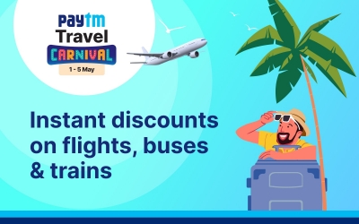 Paytm Travel Carnival offers exciting discounts on flights, buses, trains | Paytm Travel Carnival offers exciting discounts on flights, buses, trains