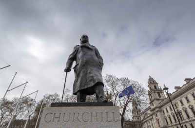 Churchill statue boarded up in London amid protest fears | Churchill statue boarded up in London amid protest fears