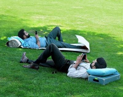 Jr NTR and Ram Charan chillax between shots on 'RRR' | Jr NTR and Ram Charan chillax between shots on 'RRR' Jr NTR and Ram Charan chillax between shots on 'RRR' | Jr NTR and Ram Charan chillax between shots on 'RRR'