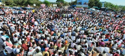Telangana Ministers, lawmakers rally on roads; oppn too holds protests | Telangana Ministers, lawmakers rally on roads; oppn too holds protests Telangana Ministers, lawmakers rally on roads; oppn too holds protests | Telangana Ministers, lawmakers rally on roads; oppn too holds protests