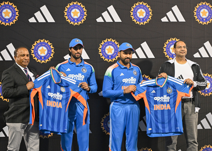 Rohit Sharma, Tilak Varma unveil India's jersey for 2026 Men’s T20 World Cup | Rohit Sharma, Tilak Varma unveil India's jersey for 2026 Men’s T20 World Cup