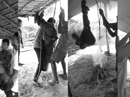 Two Telangana youths hung upside down on suspicion of theft | Two Telangana youths hung upside down on suspicion of theft Two Telangana youths hung upside down on suspicion of theft | Two Telangana youths hung upside down on suspicion of theft