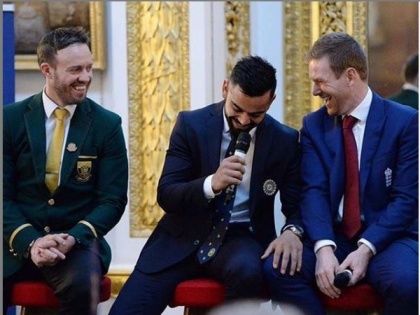 Rivalries stay on the field: Kohli shares picture with de Villiers and Morgan | Rivalries stay on the field: Kohli shares picture with de Villiers and Morgan