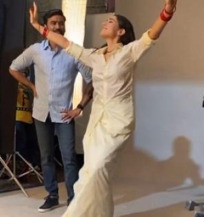 Sara shares BTS video of doing the bhangra for Dhanush on 'Atrangi Re' sets | Sara shares BTS video of doing the bhangra for Dhanush on 'Atrangi Re' sets