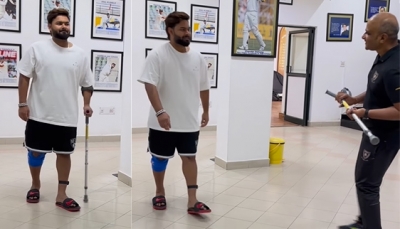 Rishabh Pant walks on his own, declares he is crutches-free in major recovery milestone | Rishabh Pant walks on his own, declares he is crutches-free in major recovery milestone