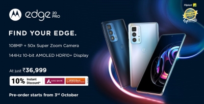 Motorola 'edge 20 pro' launched in India at Rs 36,999 | Motorola 'edge 20 pro' launched in India at Rs 36,999