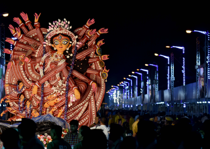 Durga Puja festivities conclude in Bengal with spectacular carnival in Kolkata | Durga Puja festivities conclude in Bengal with spectacular carnival in Kolkata