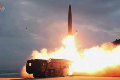 'N.Korea fires 1 apparent ballistic missile toward East Sea' | 'N.Korea fires 1 apparent ballistic missile toward East Sea'