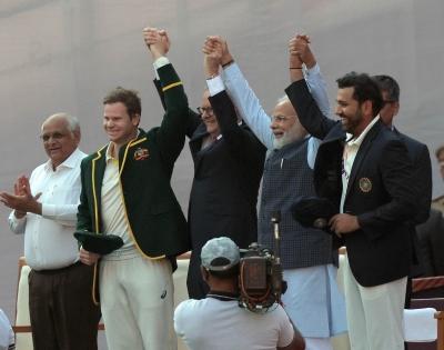 Modi, his Australian counterpart watch cricket match in Ahmedabad | Modi, his Australian counterpart watch cricket match in Ahmedabad