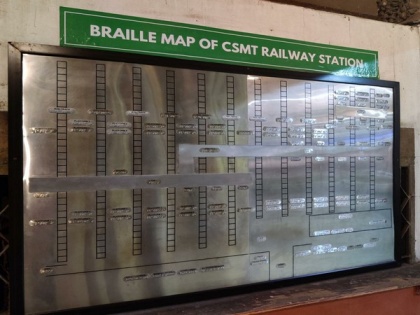 Braille signages provided for visually impaired persons at CSMT in Mumbai | Braille signages provided for visually impaired persons at CSMT in Mumbai