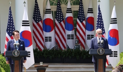 Yoon, Biden pledge stronger nuclear deterrence against N.Korean threat | Yoon, Biden pledge stronger nuclear deterrence against N.Korean threat