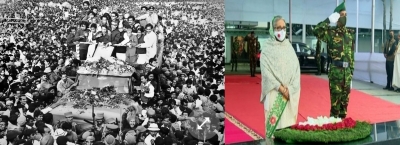 Hasina pays tributes on 50th anniversary of Bangabandhu's Homecoming Day | Hasina pays tributes on 50th anniversary of Bangabandhu's Homecoming Day