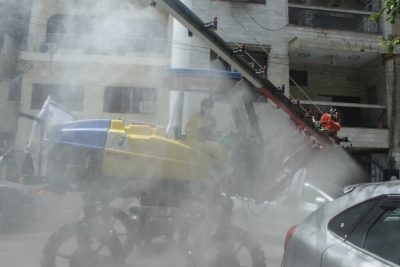 B'luru deploys disinfectant spraying cannons to combat Covid | B'luru deploys disinfectant spraying cannons to combat Covid