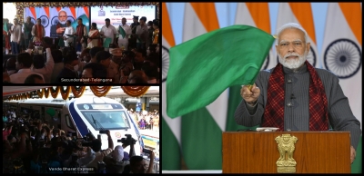 PM Modi flags off Vande Bharat train connecting Secunderabad with Visakhapatnam | PM Modi flags off Vande Bharat train connecting Secunderabad with Visakhapatnam