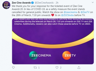 COVID 19 effect: Zee Cine Awards 2020 cancelled for general public | COVID 19 effect: Zee Cine Awards 2020 cancelled for general public