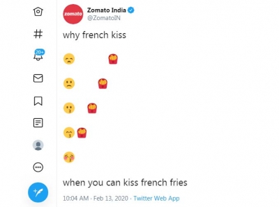 Zomato India post on kiss day leaves Netizens in splits | Zomato India post on kiss day leaves Netizens in splits