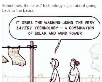 Mahindra's tweet on 'latest tech' to dry clothes leaves Twitterati in splits | Mahindra's tweet on 'latest tech' to dry clothes leaves Twitterati in splits