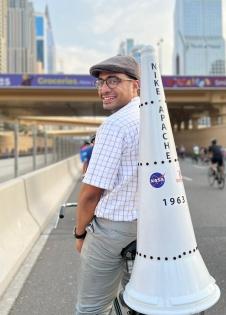Man pays tributes to India's first rocket launch at 'Dubai Ride 2022' | Man pays tributes to India's first rocket launch at 'Dubai Ride 2022'
