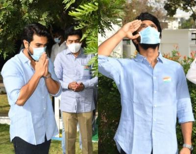 Ram Charan unfurls national flag at Chiranjeevi Trust office on R-Day | Ram Charan unfurls national flag at Chiranjeevi Trust office on R-Day