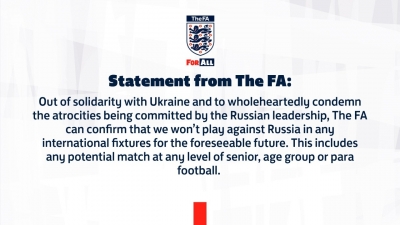 English FA not to play Russia in the foreseeable future | English FA not to play Russia in the foreseeable future