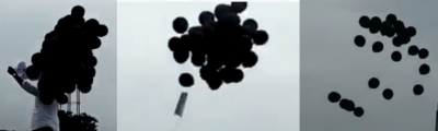 Black balloons released at Vijayawada airport during PM' visit | Black balloons released at Vijayawada airport during PM' visit