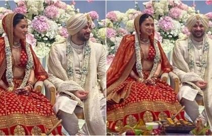 Karan-Drisha wedding : Bride steps in stunning in red as first pictures appear | Karan-Drisha wedding : Bride steps in stunning in red as first pictures appear