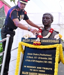 On 26/11 anniv, Major Sandeep Unnikrishnan's bust unveiled in Bengaluru | On 26/11 anniv, Major Sandeep Unnikrishnan's bust unveiled in Bengaluru