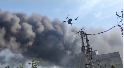 Drone used to size up as fire engulfs Delhi factory | Drone used to size up as fire engulfs Delhi factory