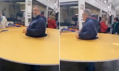 Man wears cardboard to enforce social distancing | Man wears cardboard to enforce social distancing Man wears cardboard to enforce social distancing | Man wears cardboard to enforce social distancing