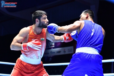 Asian Elite Boxing: Sumit punches his way into semis; Naveen, Sachin, Lakshya lose in quarters | Asian Elite Boxing: Sumit punches his way into semis; Naveen, Sachin, Lakshya lose in quarters Asian Elite Boxing: Sumit punches his way into semis; Naveen, Sachin, Lakshya lose in quarters | Asian Elite Boxing: Sumit punches his way into semis; Naveen, Sachin, Lakshya lose in quarters
