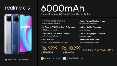 Realme launches C15, C12 budget smartphones in India | Realme launches C15, C12 budget smartphones in India