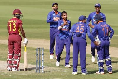 IND v WI, 1st ODI: Chahal, Sundar combine to bowl West Indies out for 176 | IND v WI, 1st ODI: Chahal, Sundar combine to bowl West Indies out for 176
