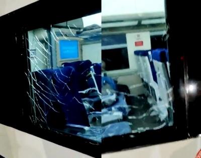Three held for vandalising Vande Bharat train in Vizag | Three held for vandalising Vande Bharat train in Vizag Three held for vandalising Vande Bharat train in Vizag | Three held for vandalising Vande Bharat train in Vizag