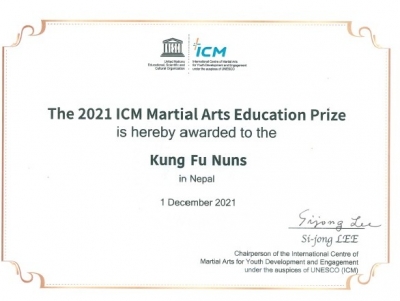 Unesco prize for Kung Fu Nuns for martial arts education | Unesco prize for Kung Fu Nuns for martial arts education