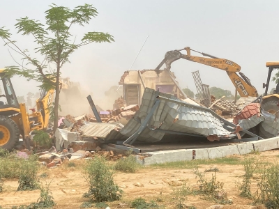 DTCP demolishes illegal structures in Gurugram | DTCP demolishes illegal structures in Gurugram